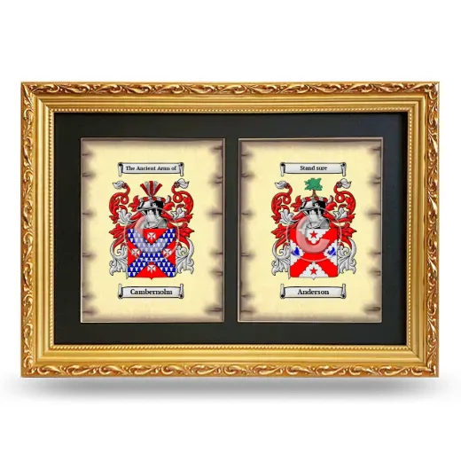 Double Coat of Arms Framed - Gold
