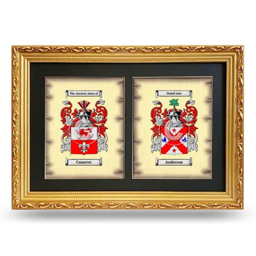 Double Coat of Arms Framed - Gold