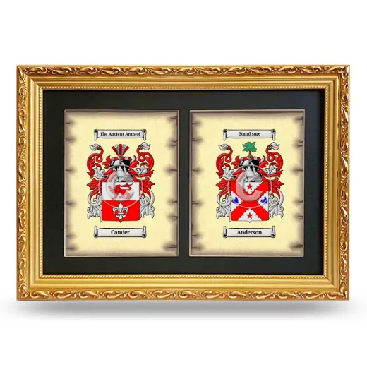 Double Coat of Arms Framed - Gold