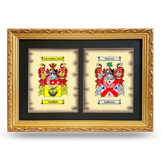 Double Coat of Arms Framed - Gold