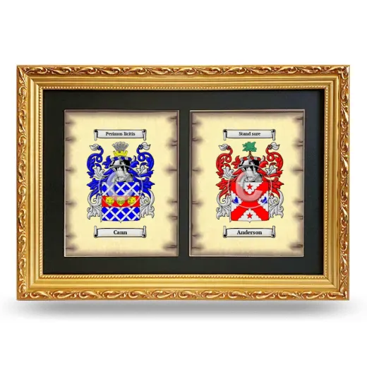 Double Coat of Arms Framed - Gold