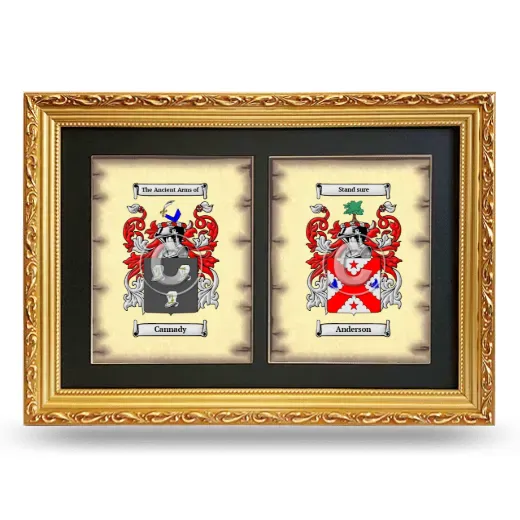 Double Coat of Arms Framed - Gold