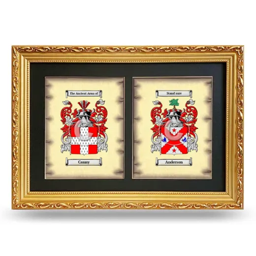 Double Coat of Arms Framed - Gold