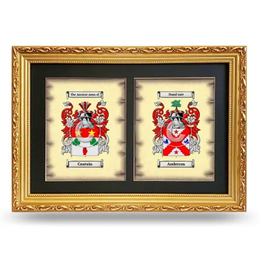 Double Coat of Arms Framed - Gold