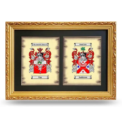Double Coat of Arms Framed - Gold
