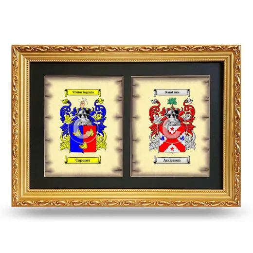 Double Coat of Arms Framed - Gold