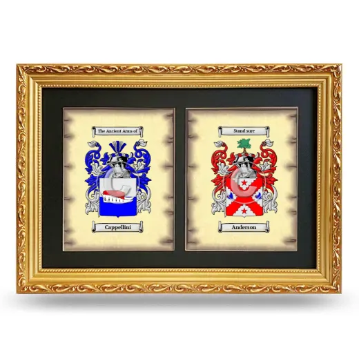 Double Coat of Arms Framed - Gold