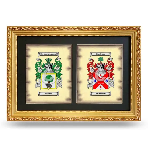 Double Coat of Arms Framed - Gold