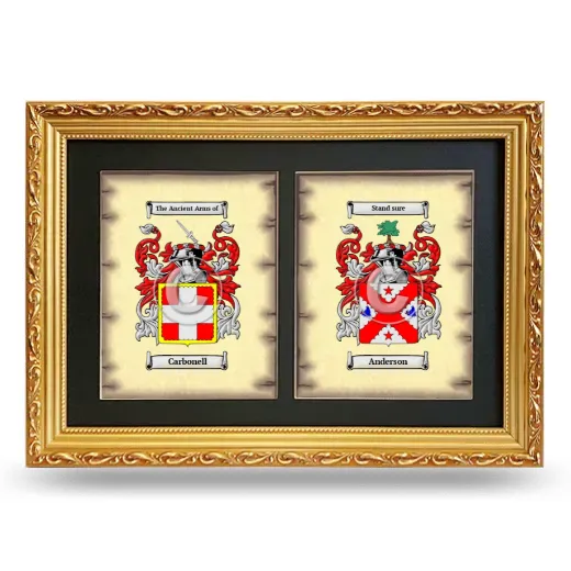 Double Coat of Arms Framed - Gold