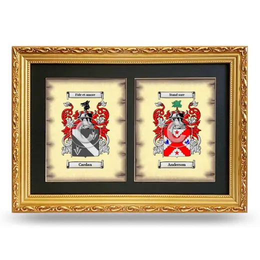 Double Coat of Arms Framed - Gold