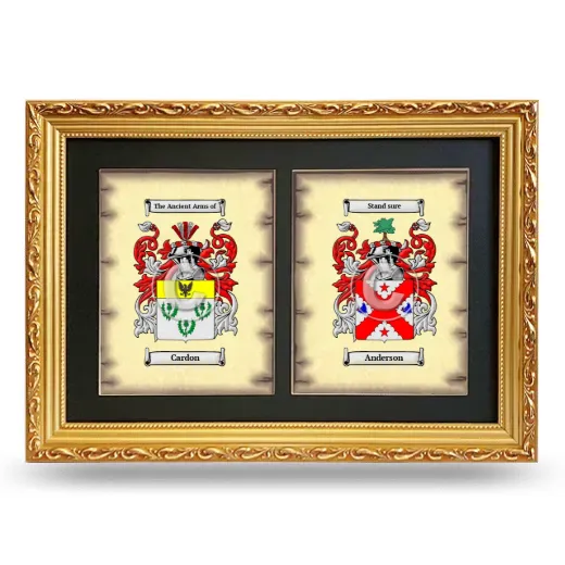 Double Coat of Arms Framed - Gold