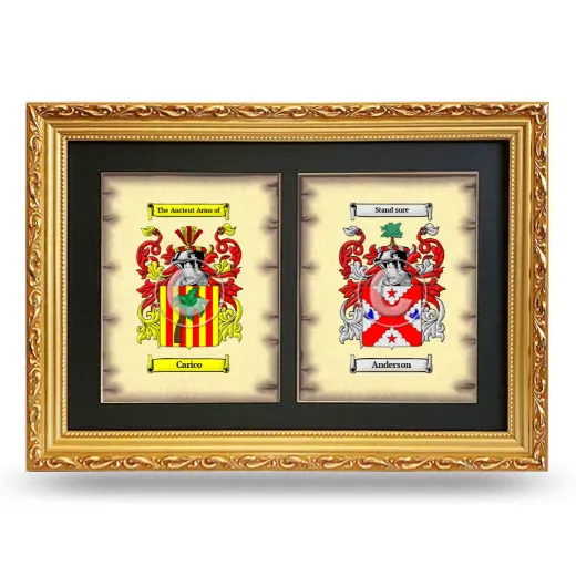 Double Coat of Arms Framed - Gold