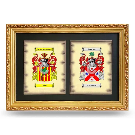 Double Coat of Arms Framed - Gold