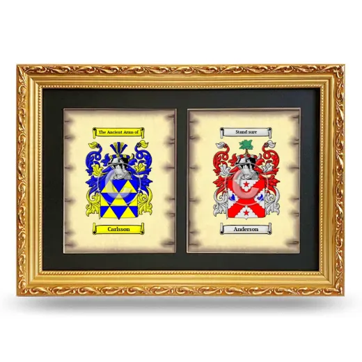 Double Coat of Arms Framed - Gold