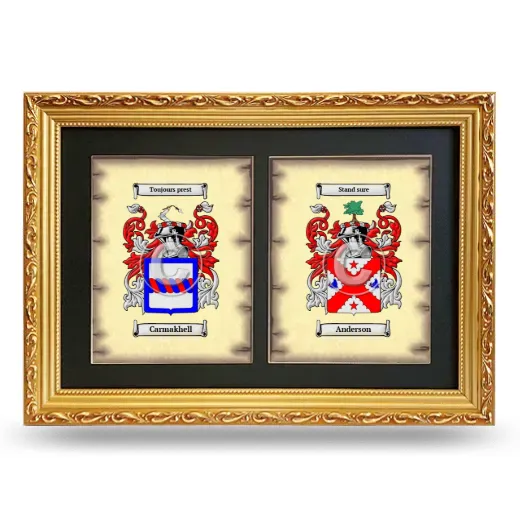Double Coat of Arms Framed - Gold
