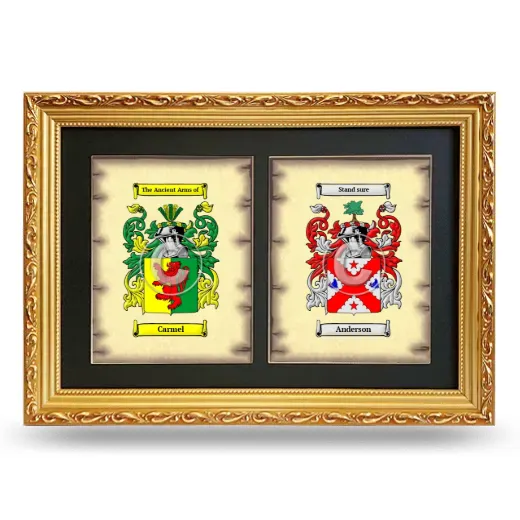 Double Coat of Arms Framed - Gold