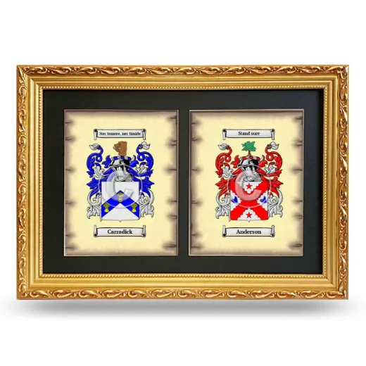 Double Coat of Arms Framed - Gold