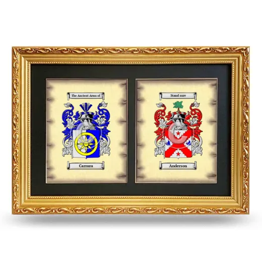 Double Coat of Arms Framed - Gold