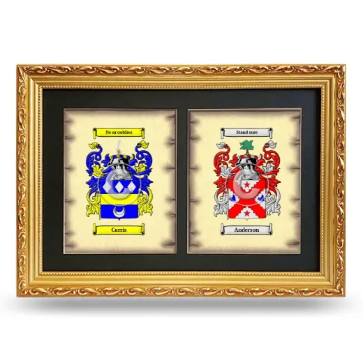 Double Coat of Arms Framed - Gold