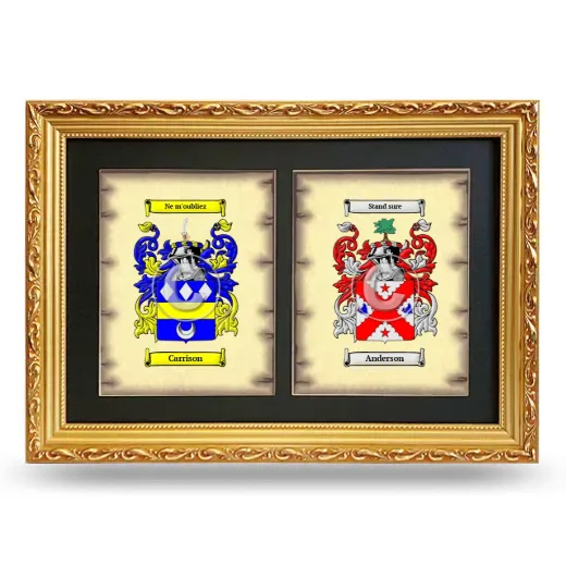 Double Coat of Arms Framed - Gold