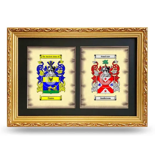 Double Coat of Arms Framed - Gold