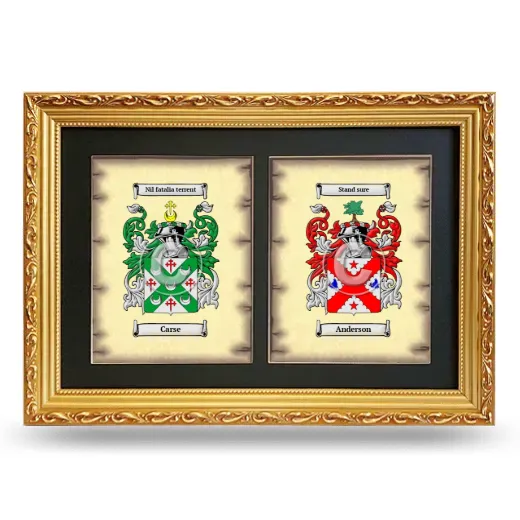 Double Coat of Arms Framed - Gold