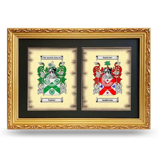 Double Coat of Arms Framed - Gold