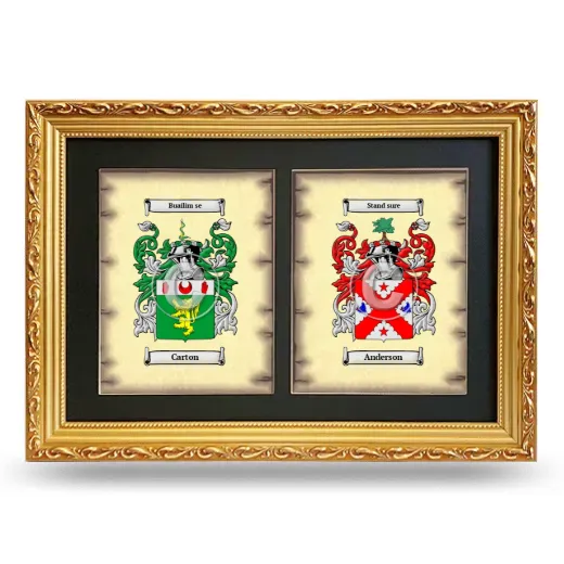 Double Coat of Arms Framed - Gold