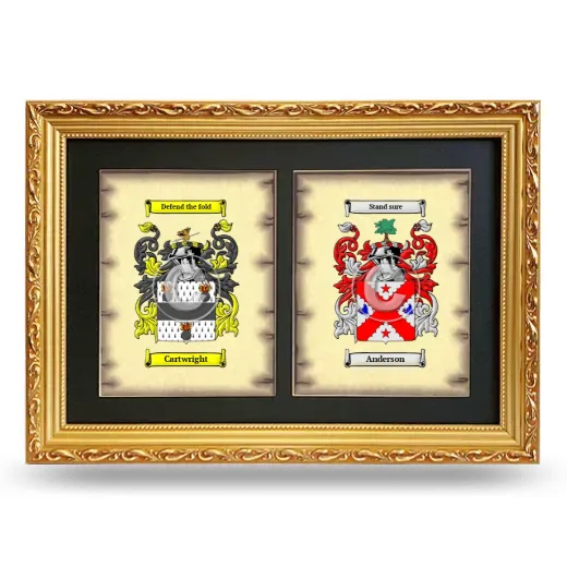 Double Coat of Arms Framed - Gold