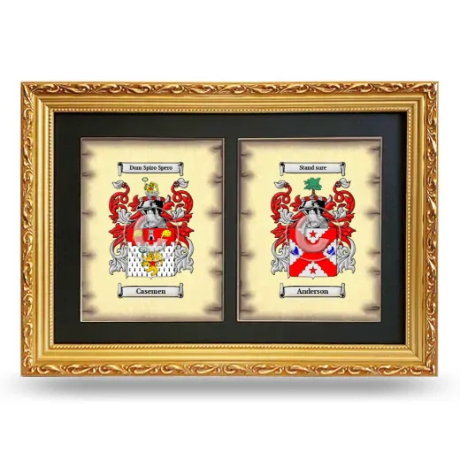 Double Coat of Arms Framed - Gold