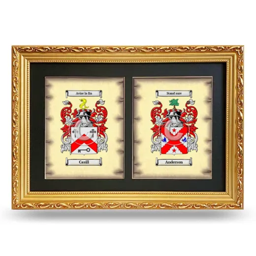 Double Coat of Arms Framed - Gold