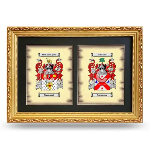 Double Coat of Arms Framed - Gold