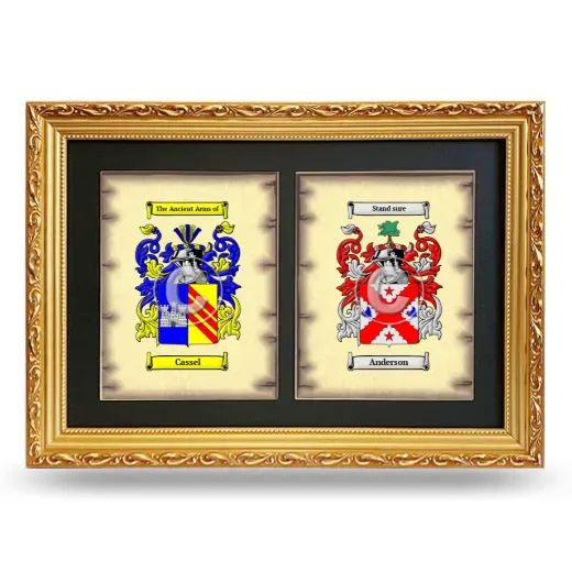 Double Coat of Arms Framed - Gold