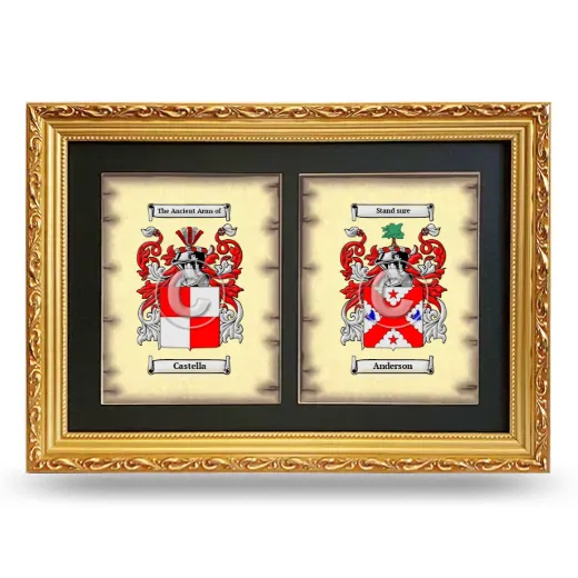 Double Coat of Arms Framed - Gold