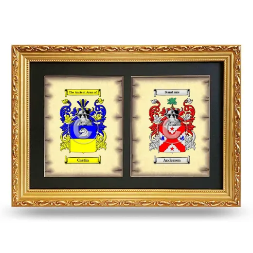 Double Coat of Arms Framed - Gold