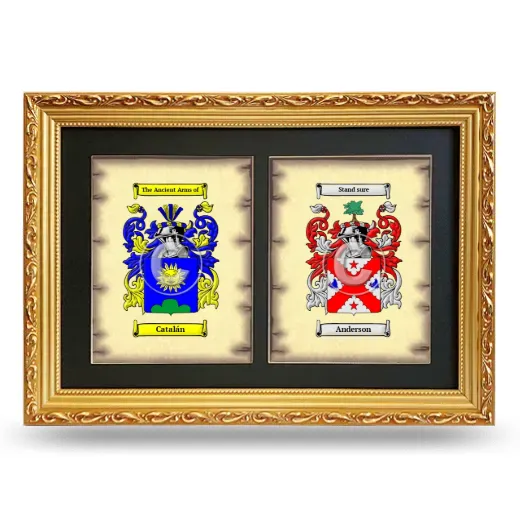 Double Coat of Arms Framed - Gold