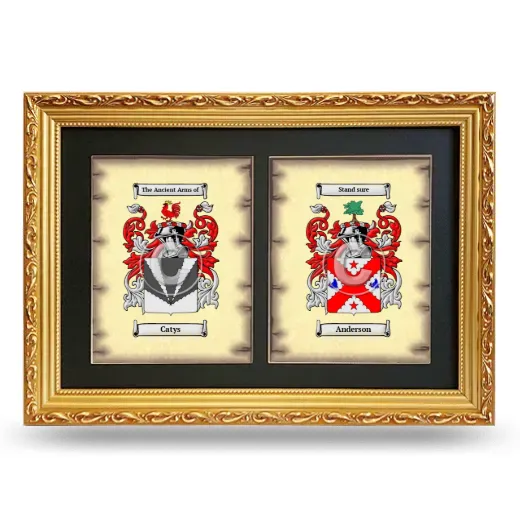 Double Coat of Arms Framed - Gold