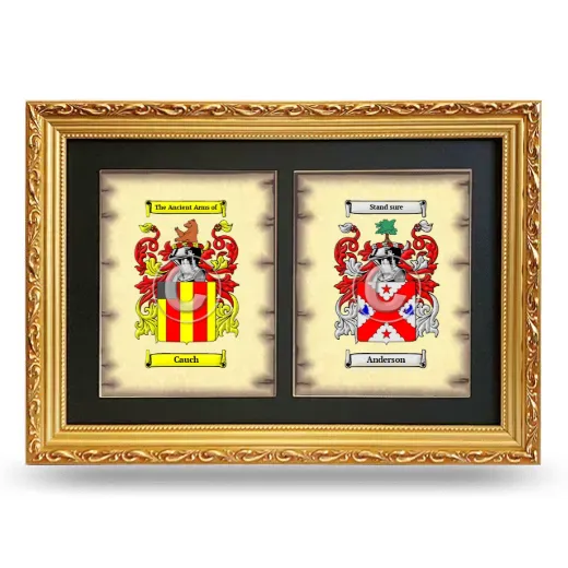 Double Coat of Arms Framed - Gold