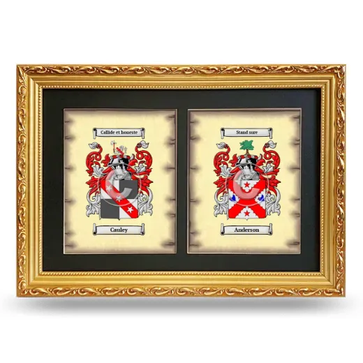 Double Coat of Arms Framed - Gold