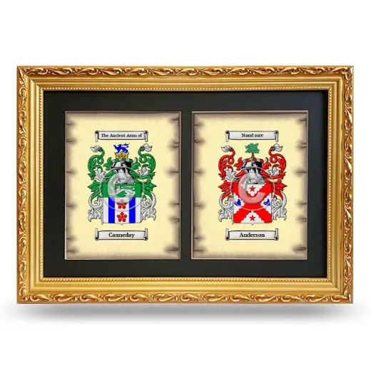 Double Coat of Arms Framed - Gold