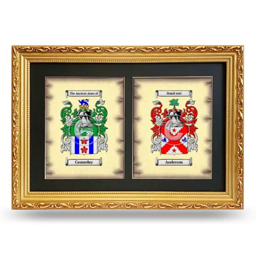 Double Coat of Arms Framed - Gold