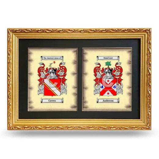 Double Coat of Arms Framed - Gold