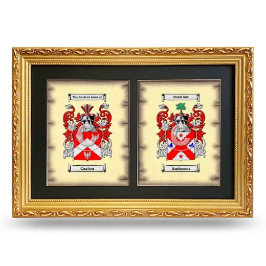 Double Coat of Arms Framed - Gold
