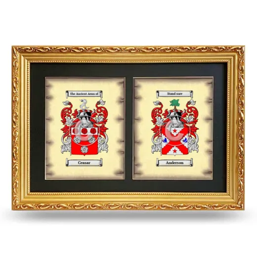 Double Coat of Arms Framed - Gold