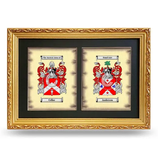 Double Coat of Arms Framed - Gold