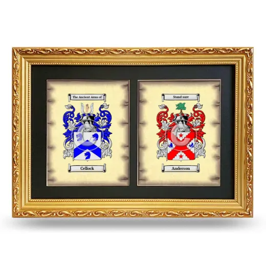 Double Coat of Arms Framed - Gold