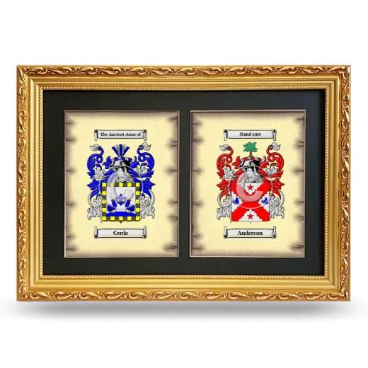 Double Coat of Arms Framed - Gold