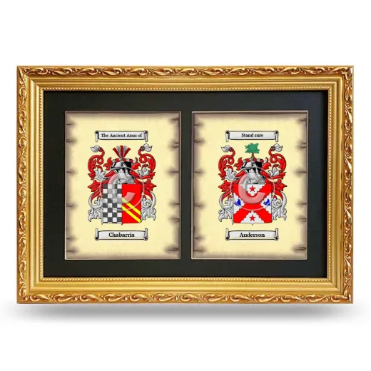 Double Coat of Arms Framed - Gold