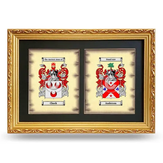 Double Coat of Arms Framed - Gold