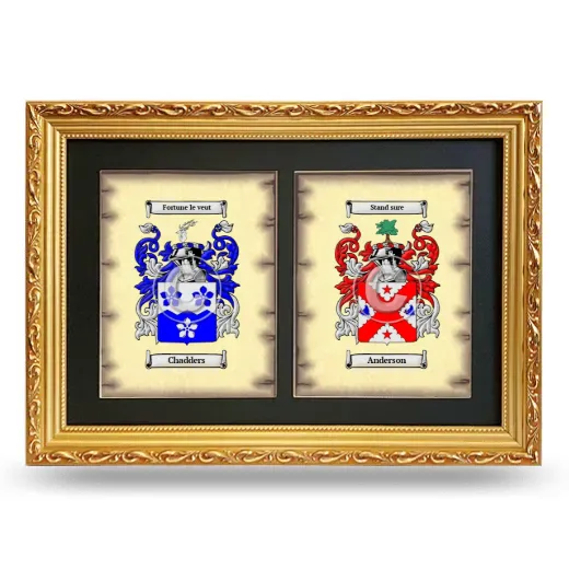 Double Coat of Arms Framed - Gold